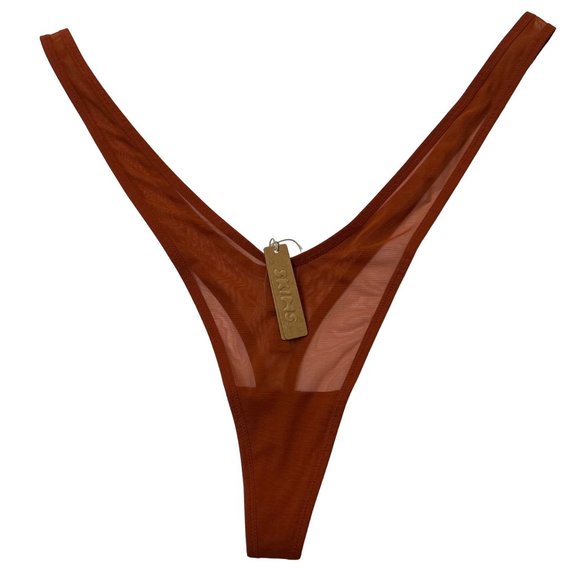SKIMS Lot of 2 Ultra Fine Mesh Micro Dipped Thong Chili Womens 4X - Picture 3 of 12